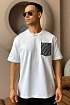 Белая оверсайз футболка Dior pocket logo