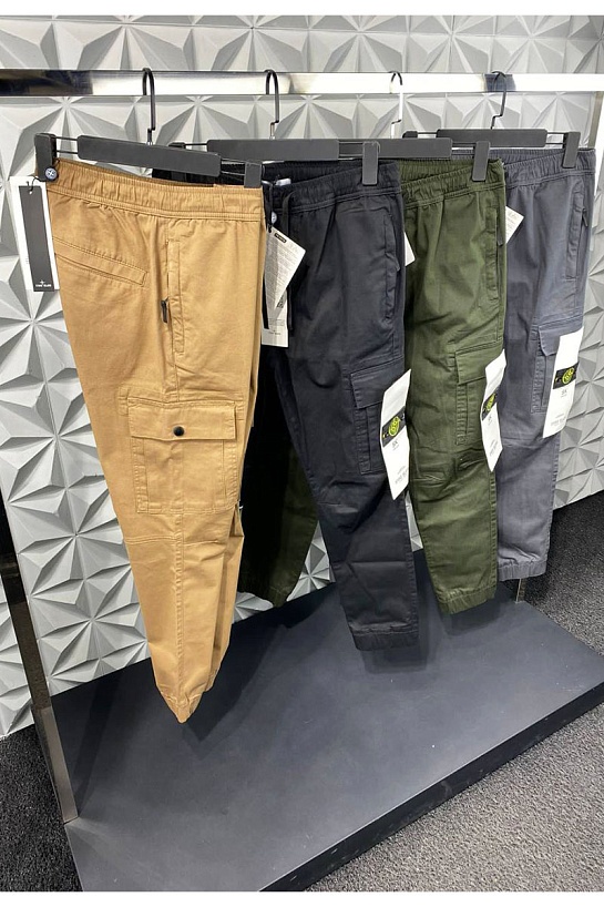 Мужские джоггеры чёрного цвета Stone Island compass-patch