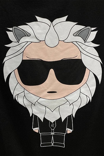 Женская чёрная футболка Karl Lagerfeld "Leo"   