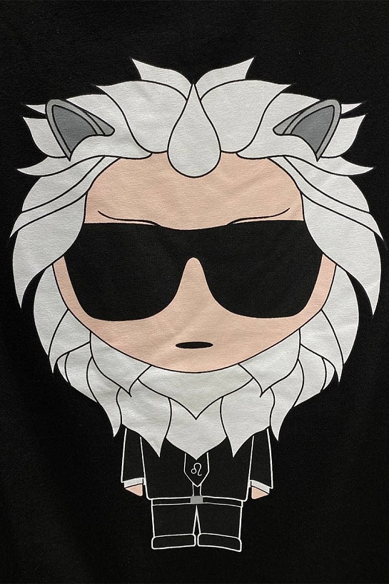 Женская чёрная футболка Karl Lagerfeld "Leo"