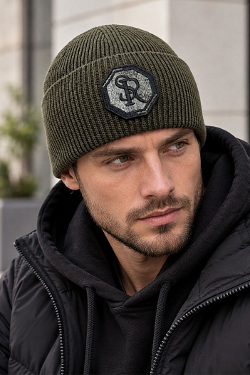 Шапка Stefano Ricci logo-embroidered - Khaki   
