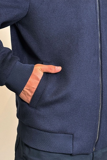 Мужской бомбер Loro Piana синего цвета   