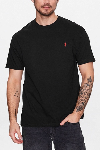 Чёрная футболка Polo Ralph Lauren basic   