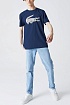 Мужская синяя футболка Lacoste logo-print