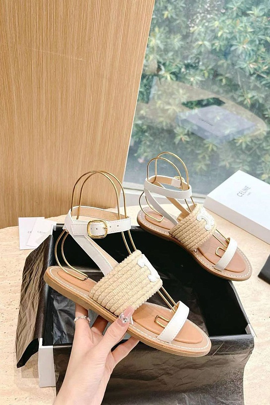 Женские сандалии Celine белого цвета