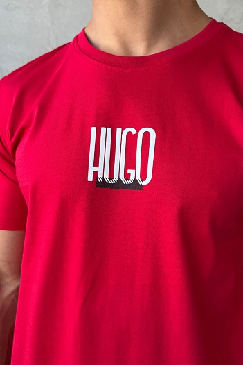 Мужская красная футболка Hugo Boss   