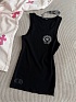 Женская чёрная майка Chrome Hearts premium