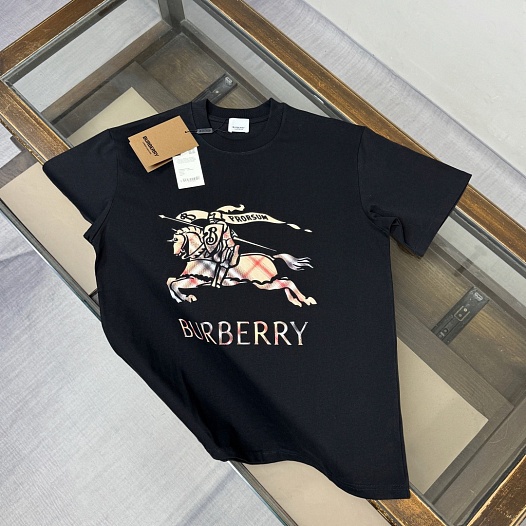 Мужская чёрная футболка Burberry premium   