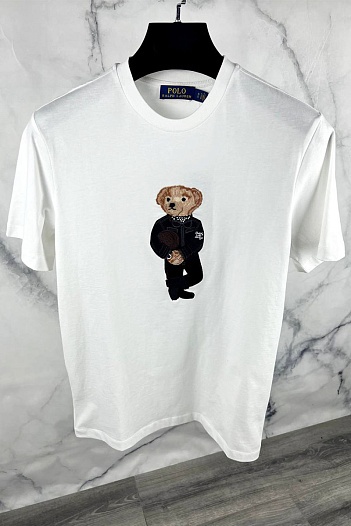 Мужская белая футболка Polo Ralph Lauren "Bear"   