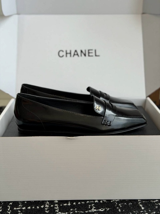 Женские кожаные лоферы Chanel premium