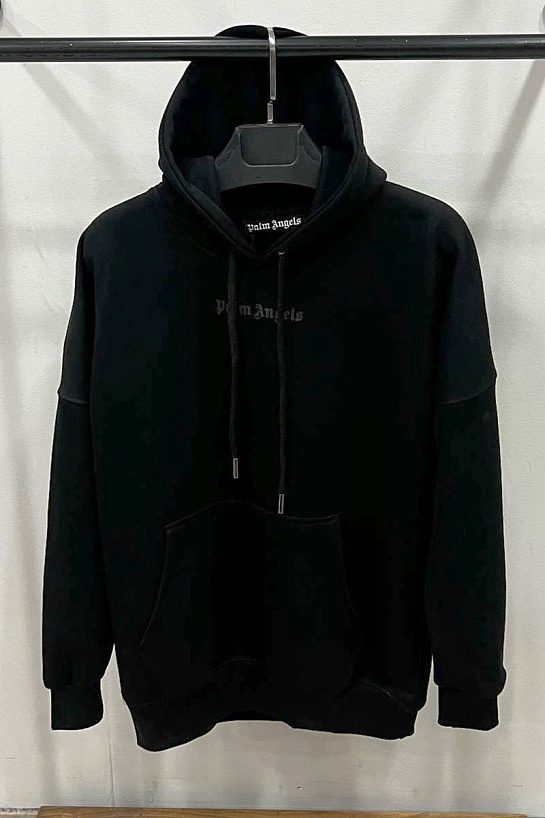Чёрное оверсайз худи Palm Angels Classic logo-print