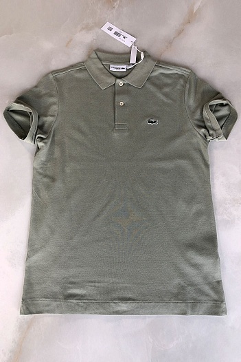 Мужское тёмно-зелёное поло Lacoste Classic Fit   
