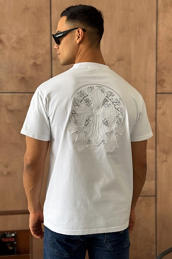 Белая оверсайз футболка Gothic logo   