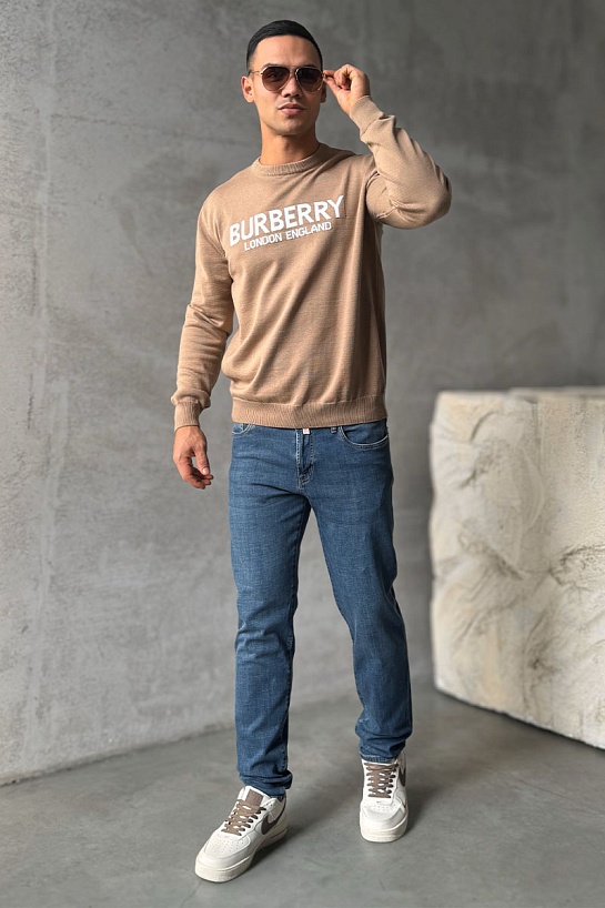 Мужской джемпер Burberry logo-intarsia - Beige