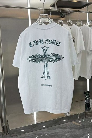 Белая оверсайз футболка Chrome Hearts Premium   