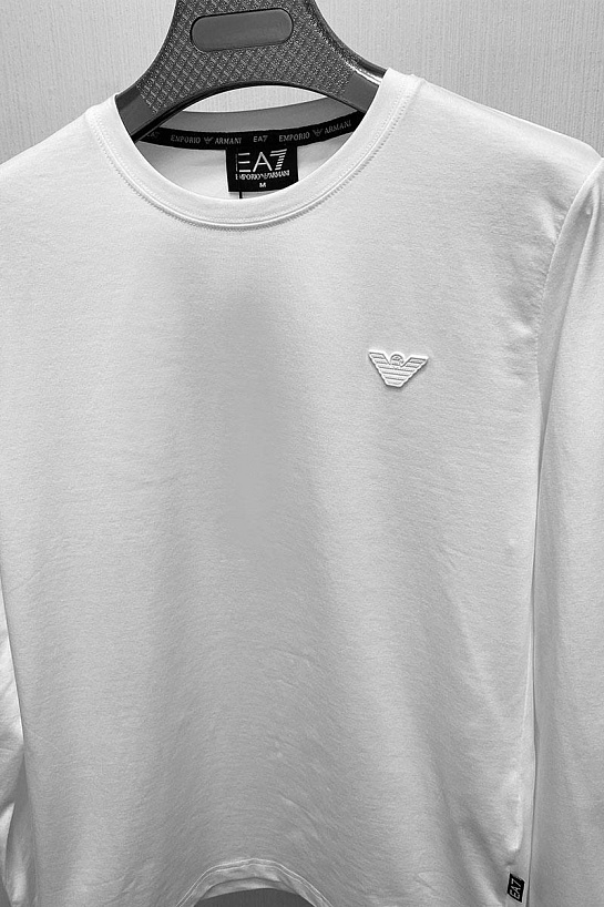 Мужской белый лонгслив Emporio Armani 7