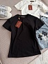 Женская чёрная футболка Loro Piana premium
