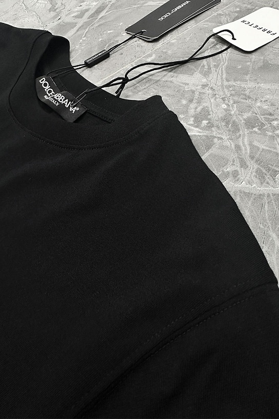 Мужская чёрная футболка Dolce & Gabbana logo-print