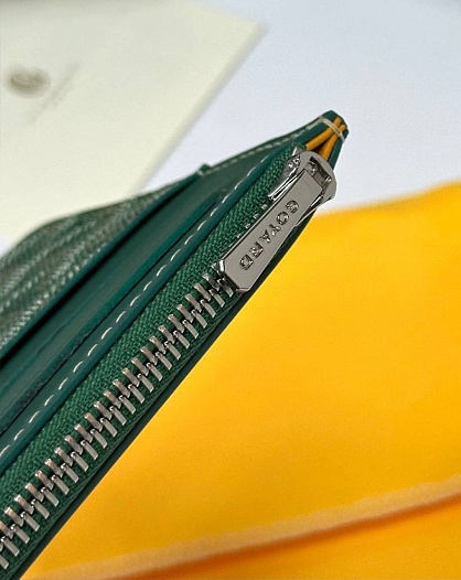 Кожаный кошелек Goyard Insert Louise Premium 21x11см - Green   