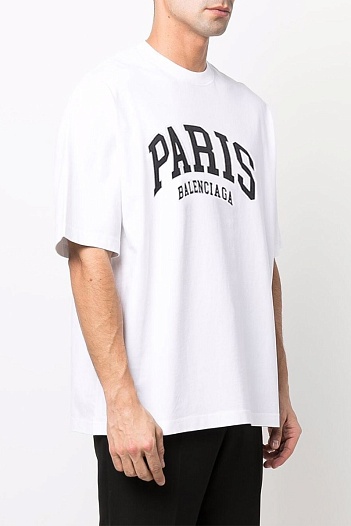 Оверсайз футболка Balenciaga Paris - White   