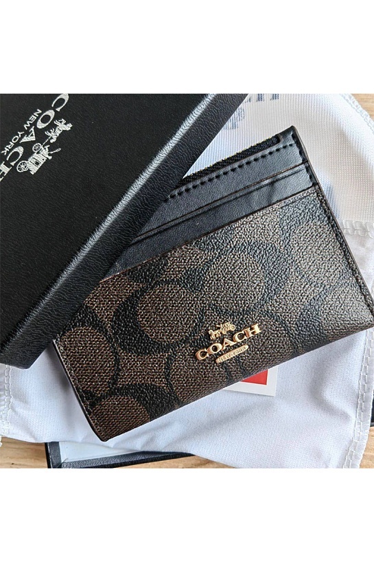 Кожаный кардхолдер Coach 12x9 см (3 расцветки)