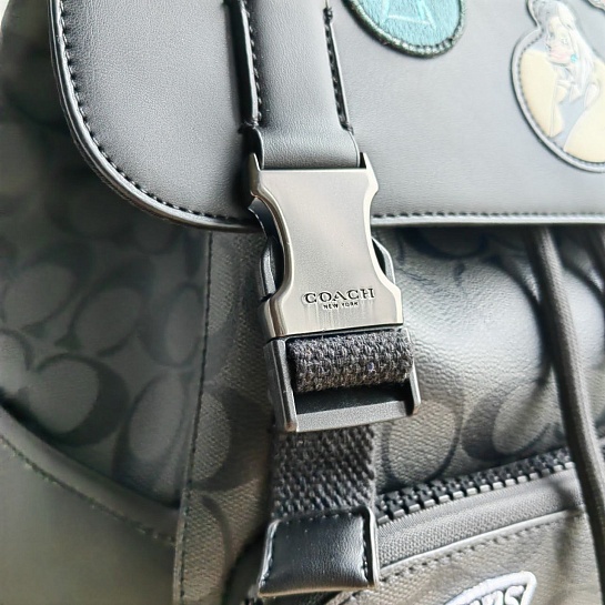 Кожаный рюкзак Disney X Coach Track With Patches 41x28 см