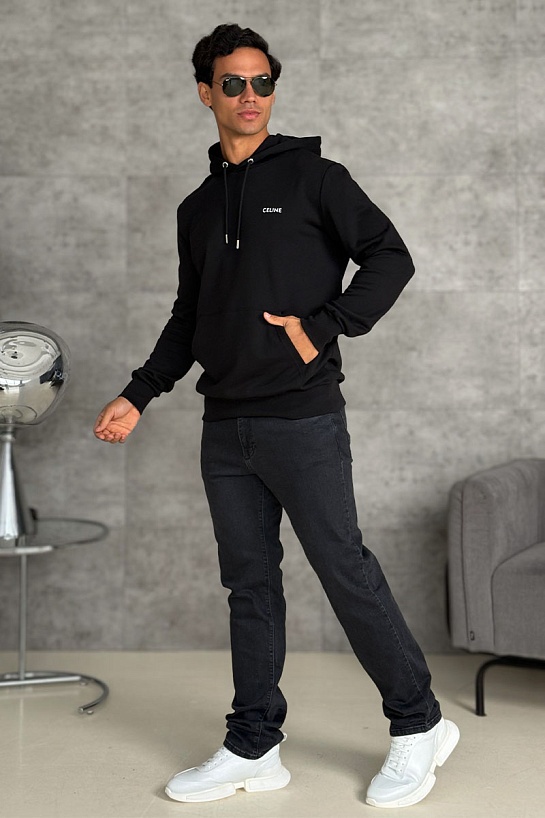 Мужское худи Celine чёрного цвета