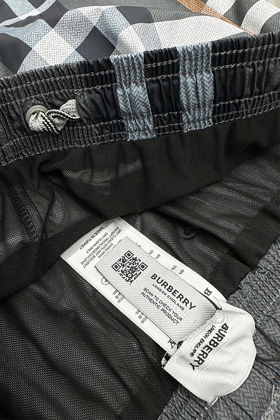 Мужские серые шорты Burberry London Check