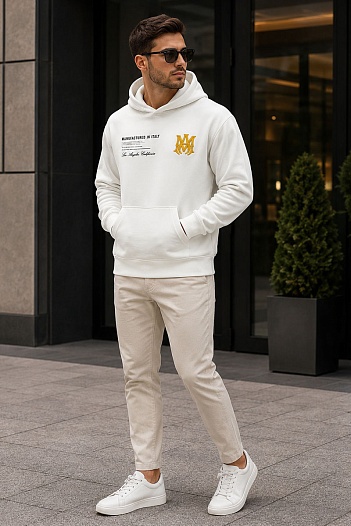 Худи белого цвета Amiri Military Specs Stencil   