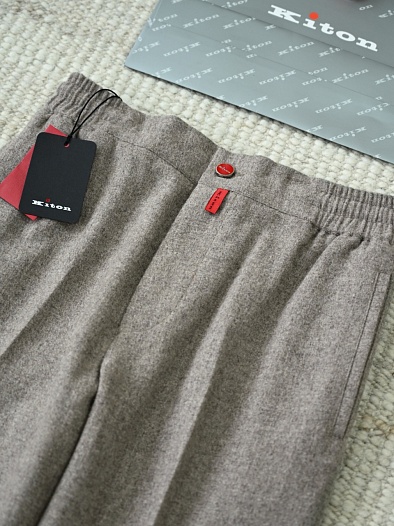 Мужские бежевые брюки Kiton premium   