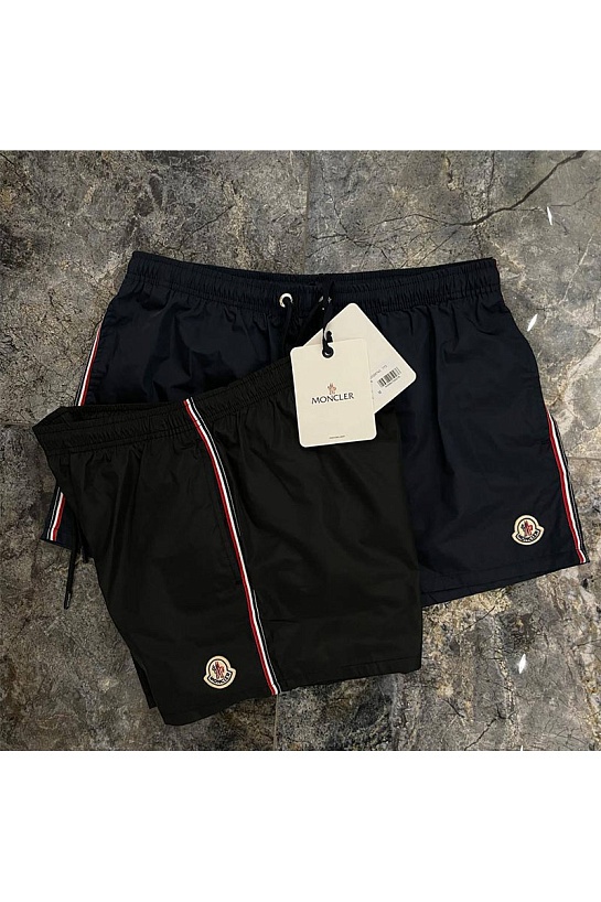 Мужские тёмно-синие шорты Moncler logo-patch