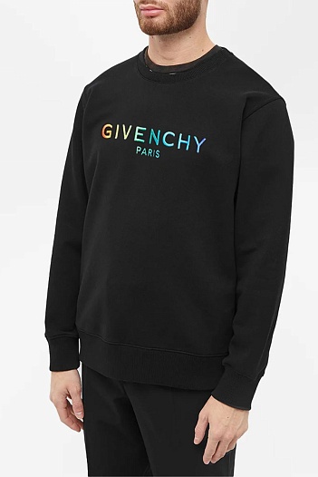 Мужской чёрный свитшот Givenchy Paris logo-embroidered   
