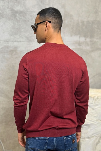 Джемпер бордового цвета Hugo Boss logo-embroidered   
