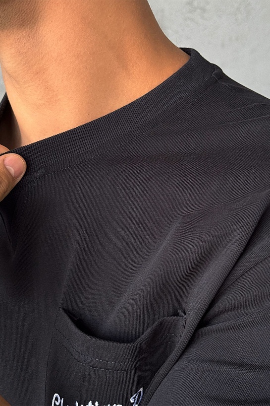 Чёрная оверсайз футболка Dior Atelier Pocket