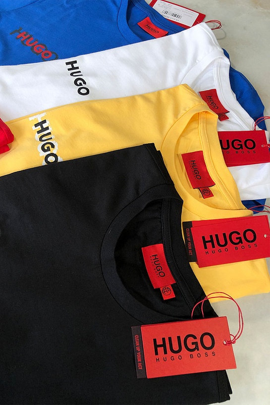 Мужская белая футболка Hugo Boss logo print