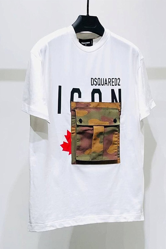 Мужская футболка Dsquared2 Camo Pocket - White