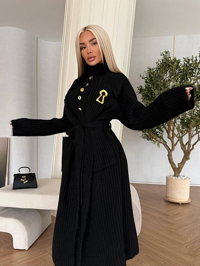 Женский костюм двойка Schiaparelli Premium - Black   