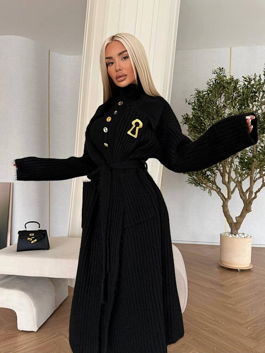 Женский костюм двойка Schiaparelli Premium - Black