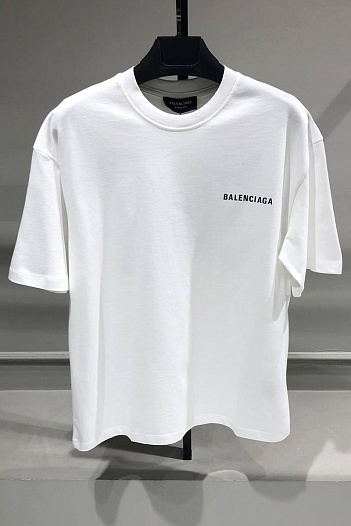 Белая оверсайз футболка Balenciaga logo-print   