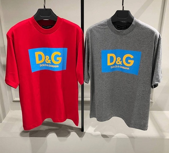 Мужская оверсайз футболка Dolce&Gabbana красного цвета