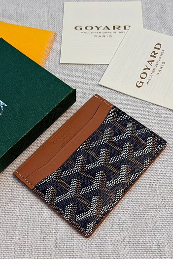 Кожаный кардхолдер Goyard Saint Sulpice premium 10.5x7 см   