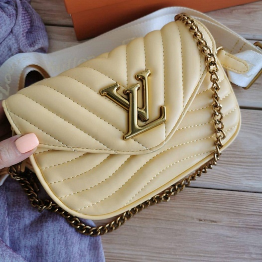 Кожаная сумка Louis Vuitton Mini Pochette 16x12 см - Yellow   