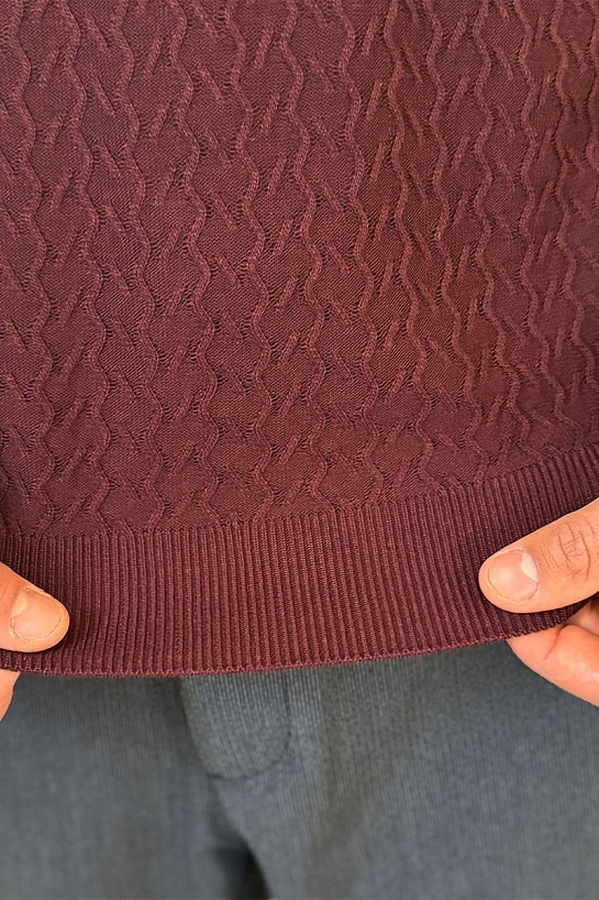 Поло с длинным рукавом Zilli zip-up - Burgundy