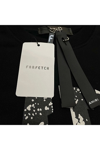 Мужской чёрный свитшот Amiri Collegiate logo-print   