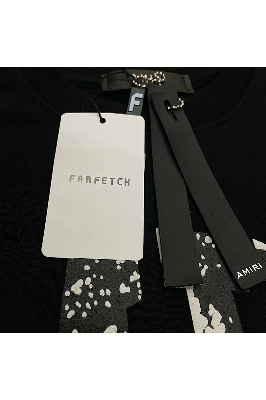 Мужской чёрный свитшот Amiri Collegiate logo-print