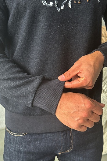 Мужской свитшот Hermes чёрного цвета   