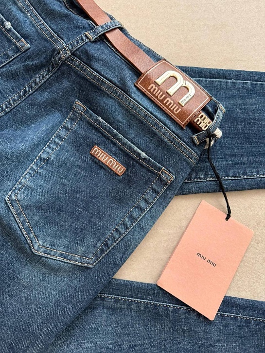 Женские джинсы синего цвета MIU MIU