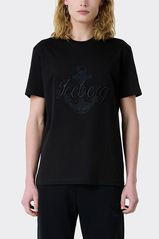 Футболка чёрного цвета Iceberg anchor logo
