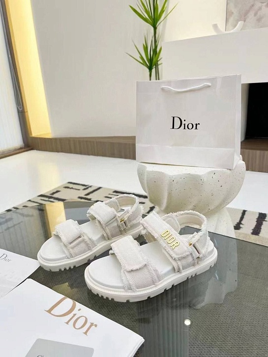 Женские сандалии Dior Dioract белого цвета
