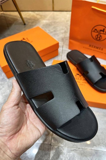 Мужские шлёпанцы Hermes Izmir - Black   